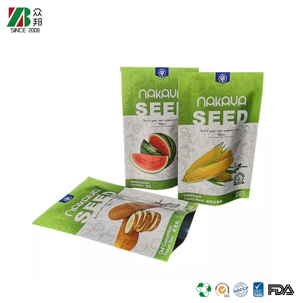 Traditional printing Plastic Stand Up Agricultural Seed Packaging Bags vegetable seed packaging