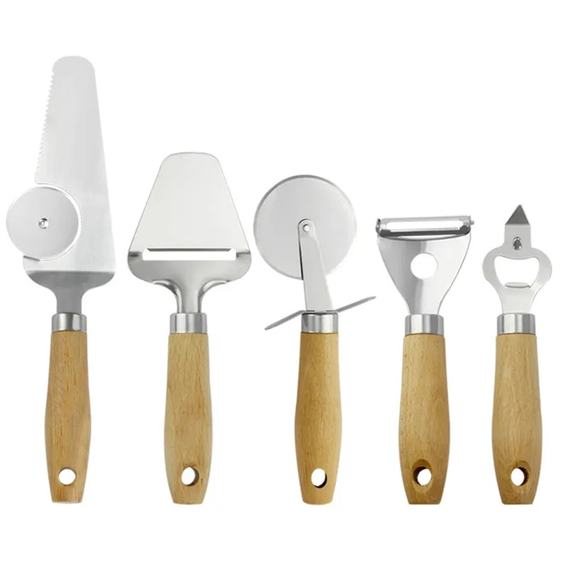Commerce de gros de gadgets de cuisine en acier inoxydable et des outils avec manche en bois Outil multifonction accessoires de cuisine des ustensiles de cuisson