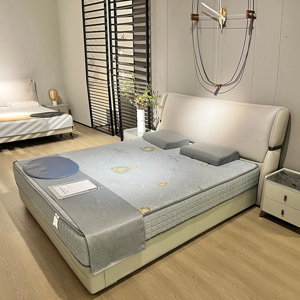 Moderne Graue Holz Soft Frame Luxus Stahl Schlafzimmer Kingsize Bett