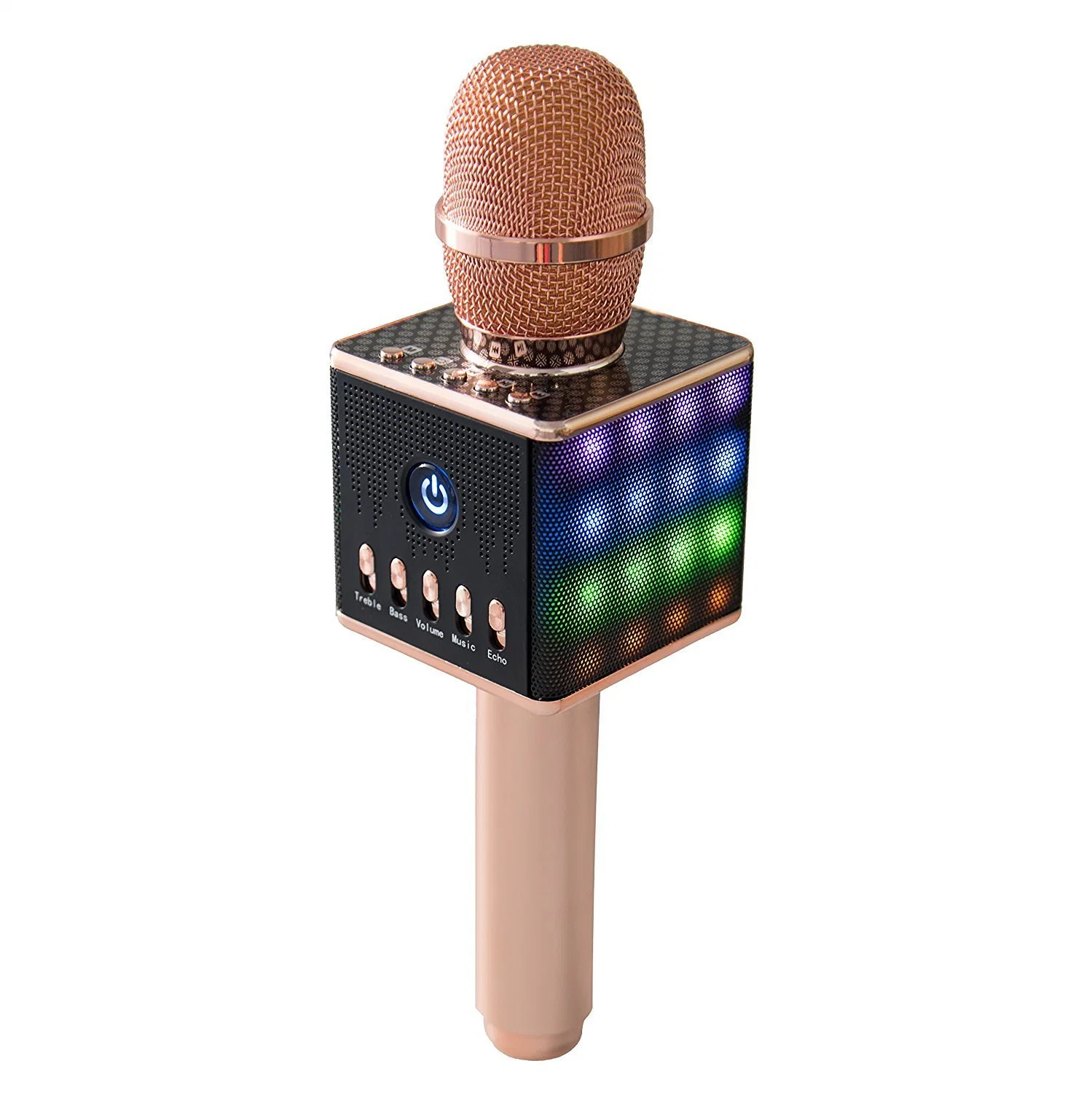 Handheld Dynamic Microphone Wireless Karaoke Music Player with LED Lights