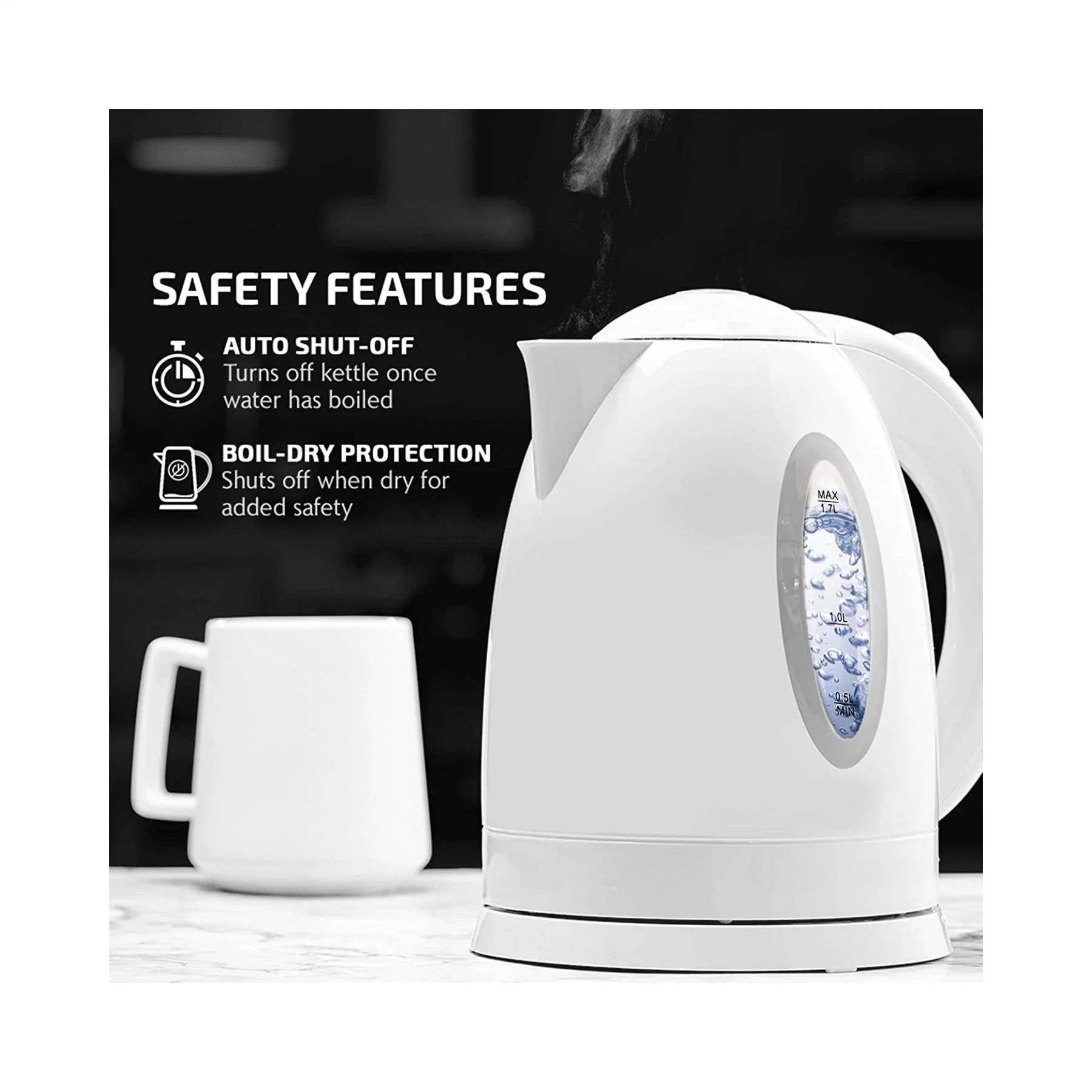 Hot Sale Coffee Tea Pot Heater 1.7 Liter Water Warmer Electric Kettle