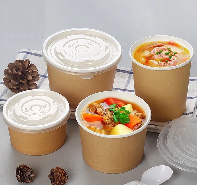 PE Double-Coated Ice Cream Bowl Disposable Bowl Thickened Hot & Cold Drink Cup with Lid Paper Cup Yogurt Paper Bowl Wholesale