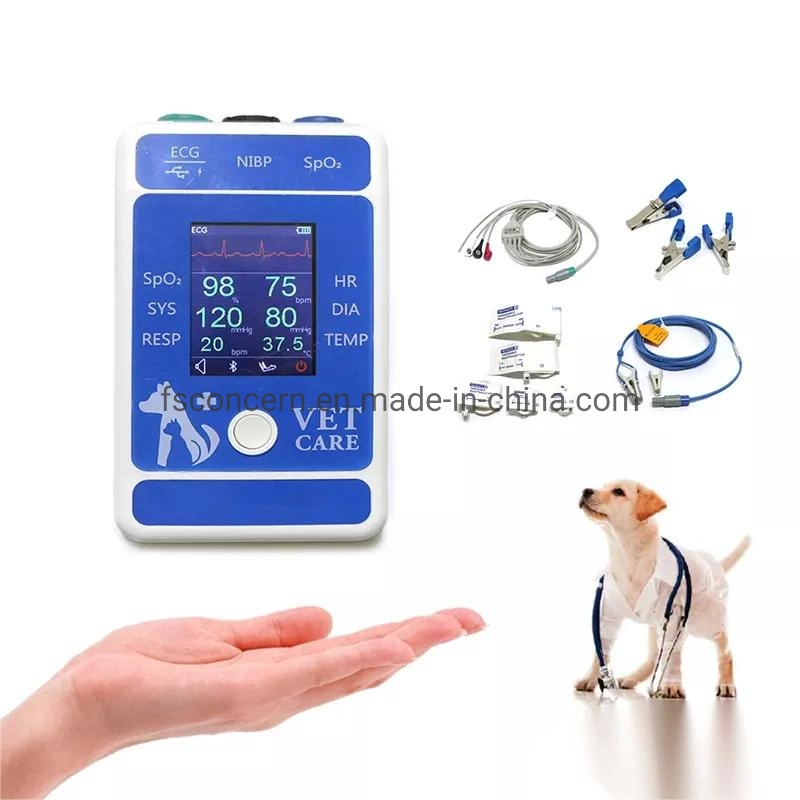 Erschwinglicher Preis tragbarer Tierarzt Tiergesundheit Überwachung Handheld Vet EKG Signos Vitales Monitor-Maschine