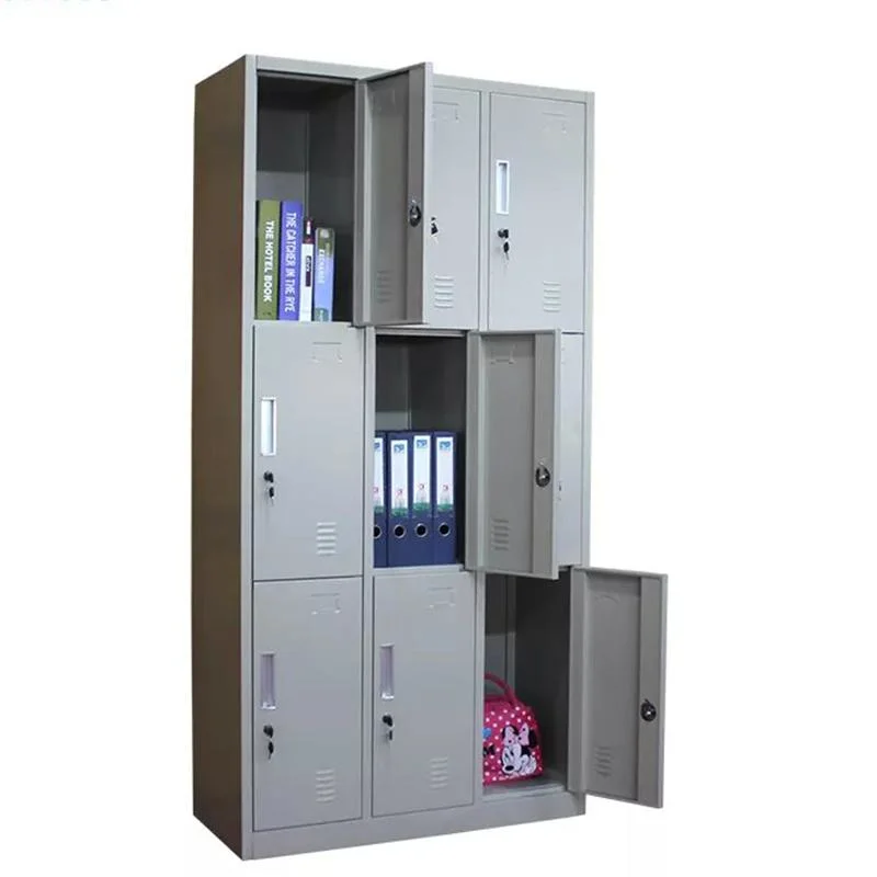 Armoire métallique en acier 9 salle de gym de porte de casier Utilisez Kd de la structure des prix bon marché de verrouillage de couleur au format personnalisé