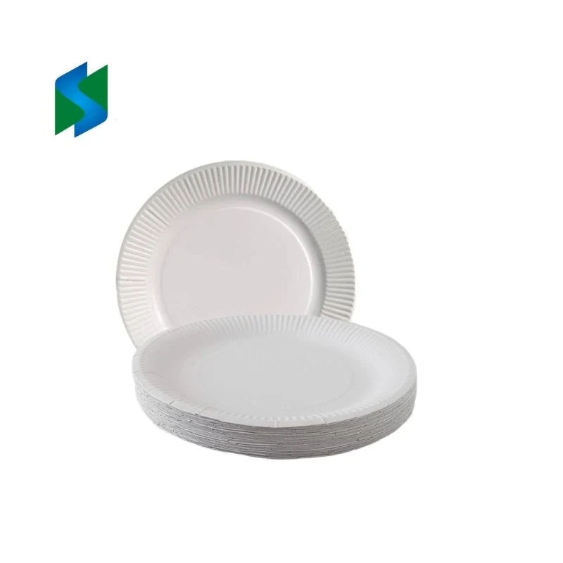Jiushun desechables, platos de papel cartón de 9 pulgadas de recubrimientos Water-Based Plastic-Free platos de papel con el certificado TUV