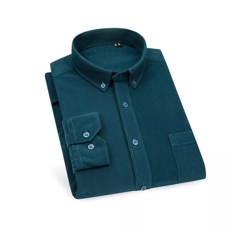 Wholesale Cotton Long Sleeve Corduroy Button up Fashion Shirts for Men