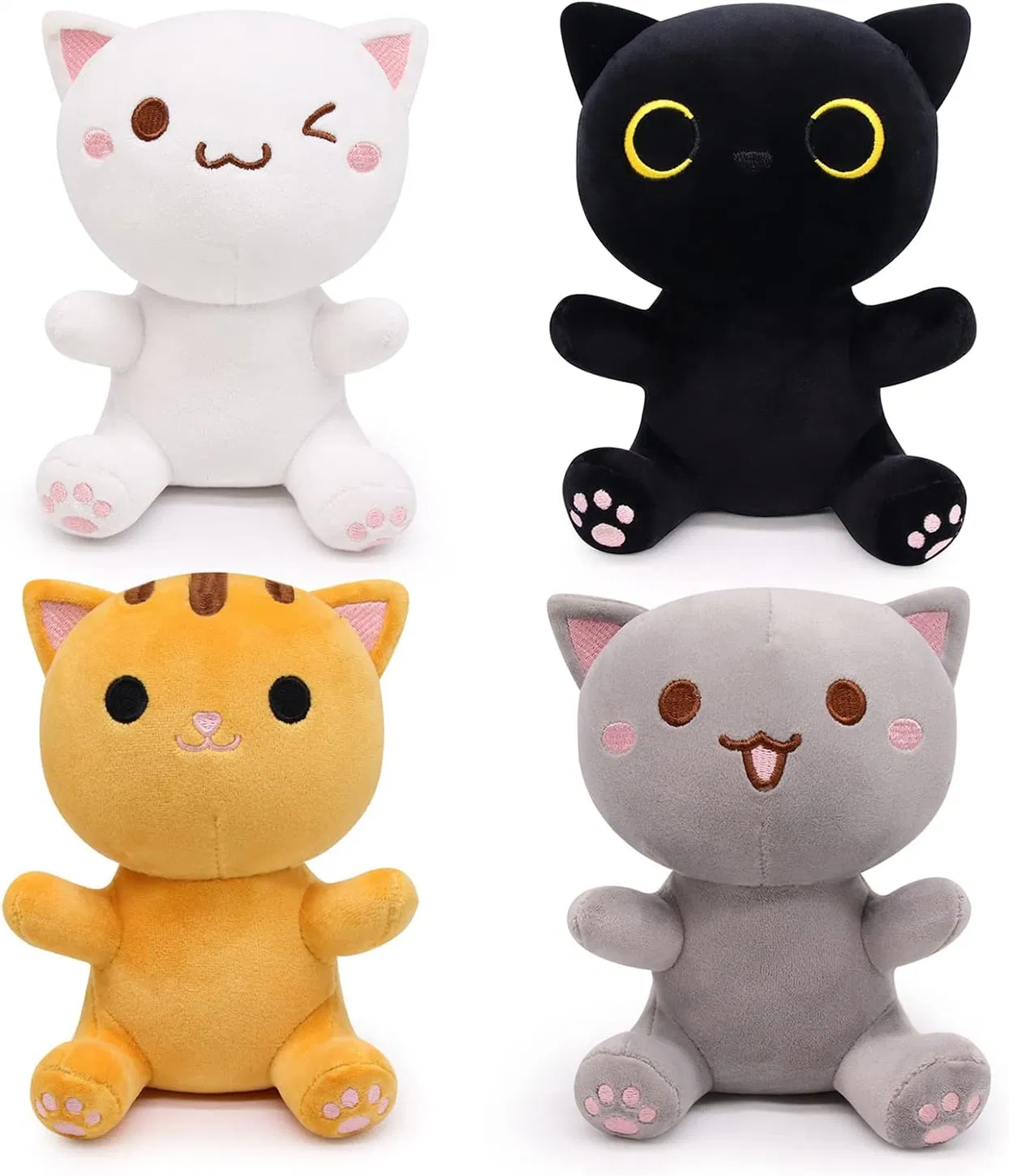 Plush Toy Assorted Cat Velboa Sloth with 3D PP Cotton