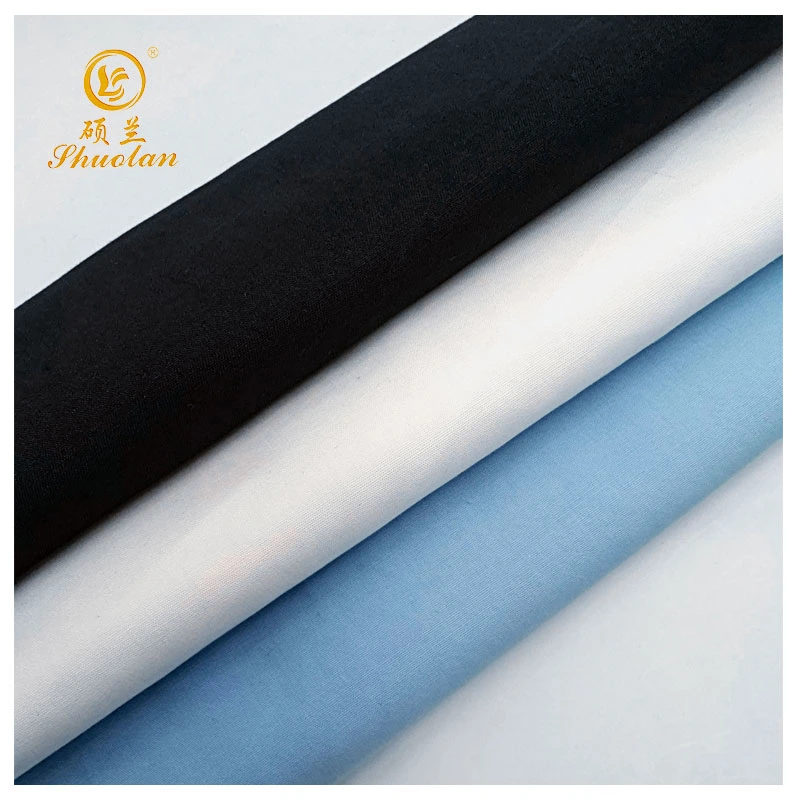 Les tissus des chemises en polyester coton teintes solide TC 65/35 110gsm de tissus pour chemises hommes chemisier