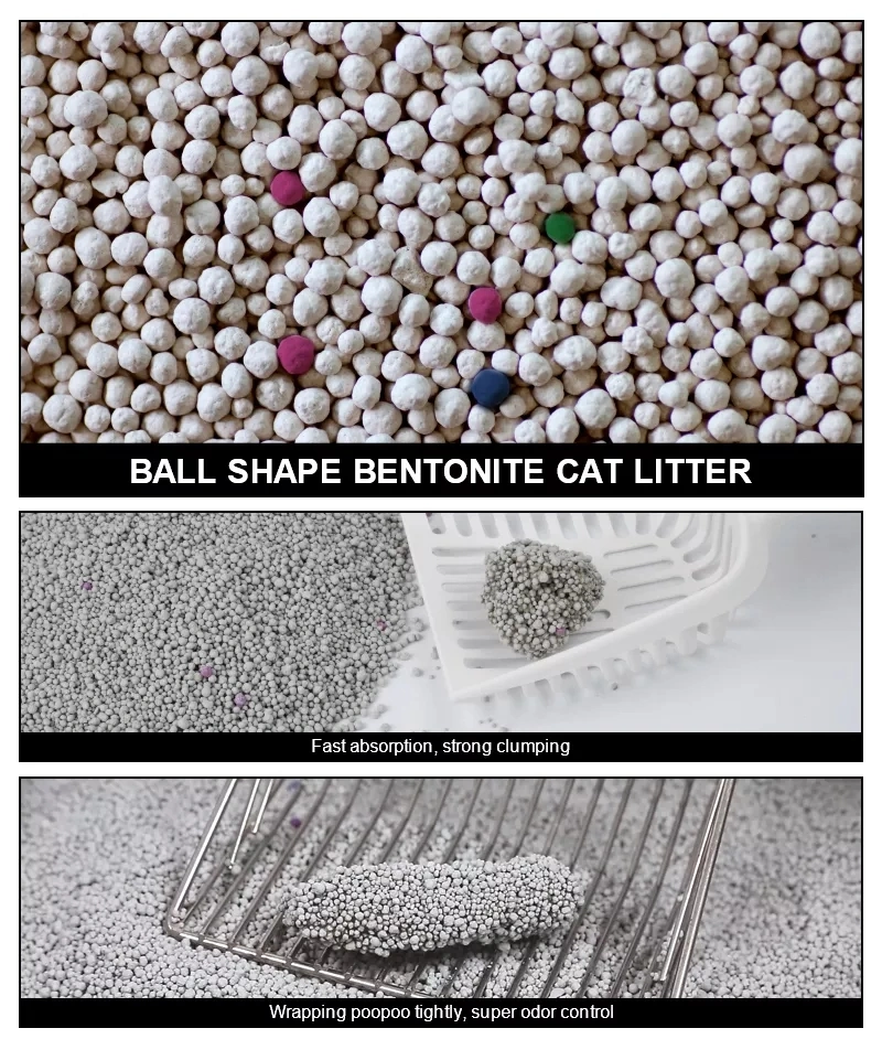 Los productos de limpieza de mascotas Tofu bentonita// Crystal Gel de sílice libre de polvo de arena de gato camada con colorido y fragancia