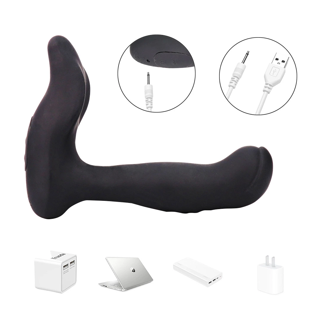 Vibrateur anal avec tête spiralée et particules de massage