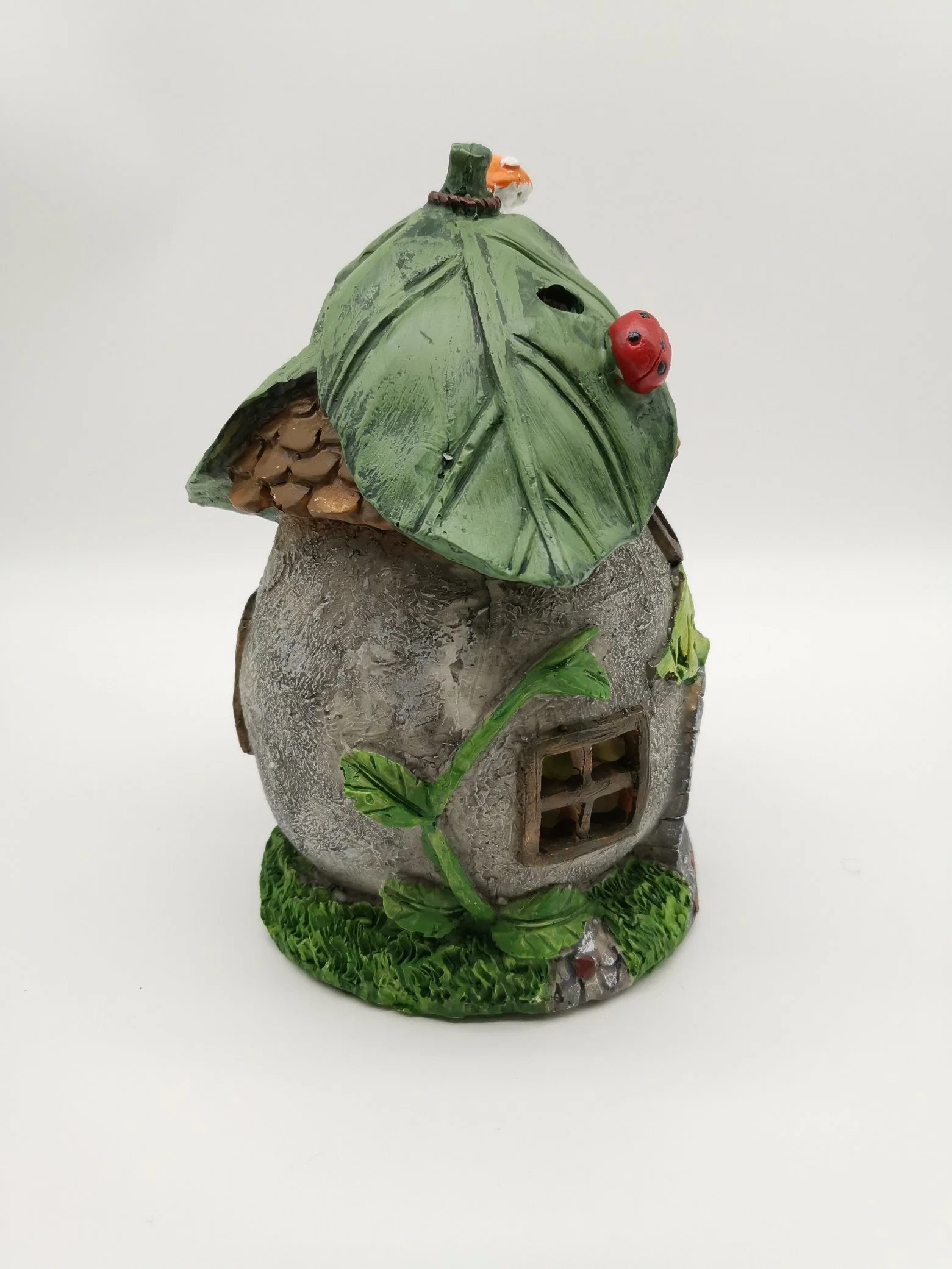 Solar Powered Hand Paint Resin Fairy House Solar Light Gardening Decoration