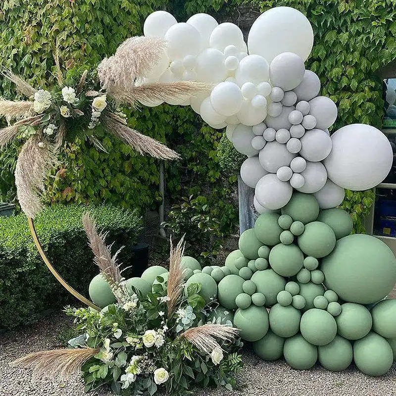 Benutzerdefinierte Öffnung Arrangement Retro Green Ballon Set Green Forest Romantic Serie Hochzeitsfeier Supplies Latex Ballons