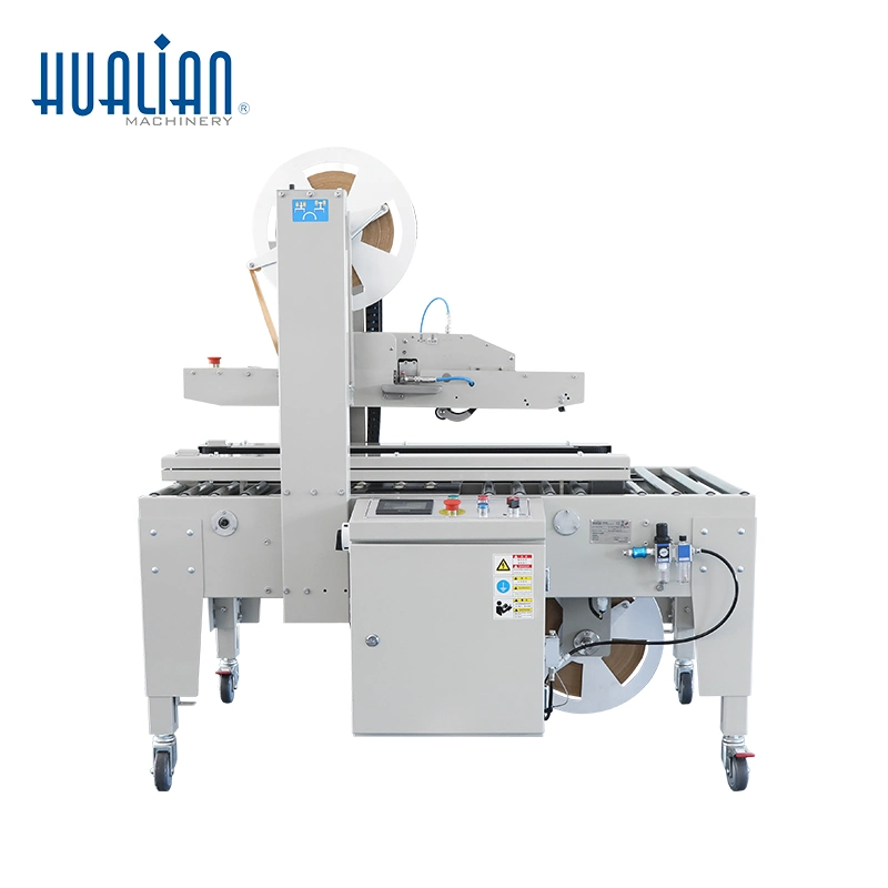 Fxw-6050 Hualian Environmental Friendly Water Activated Kraft Paper Tape Carton Case Box Sealer Sealing Packaging Machine