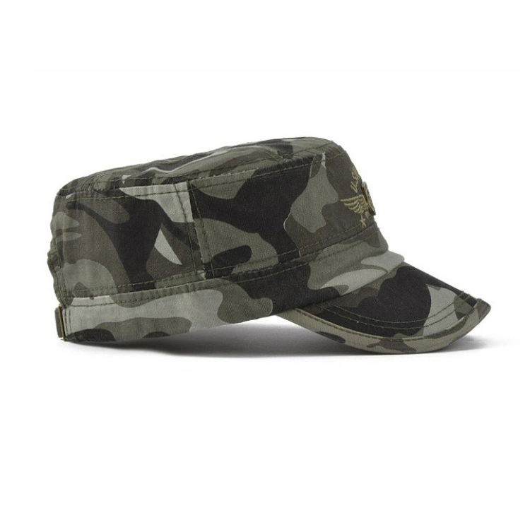 Los hombres clásica de algodón bordados personalizados Unisex verde Camuflaje Camuflaje Gorra del Ejército