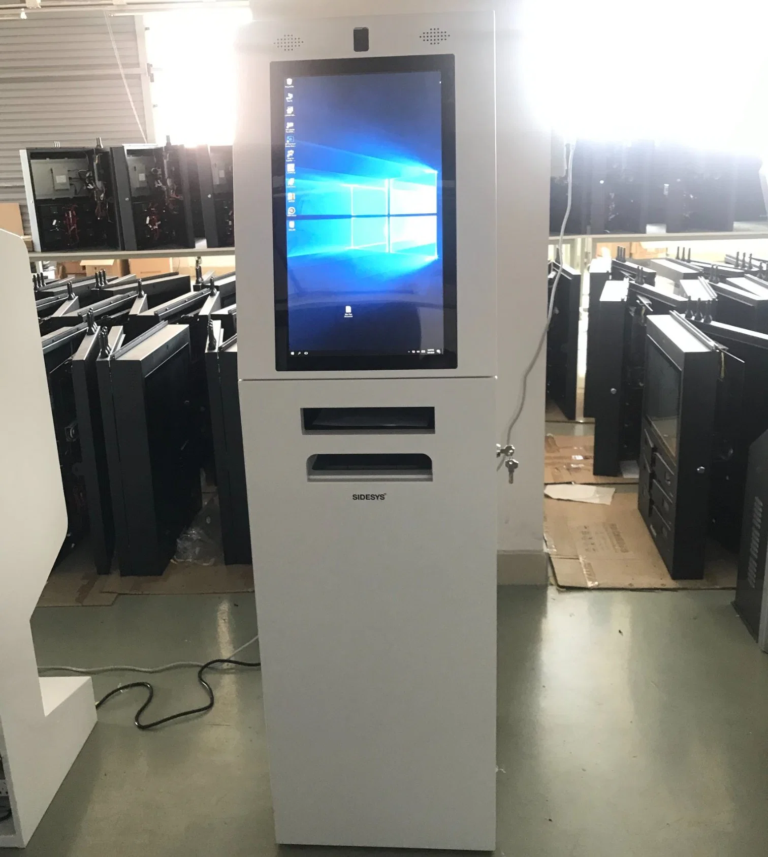 Touch Screen Interactive Kiosk with Metal Keyboard and A4 Laser Printer