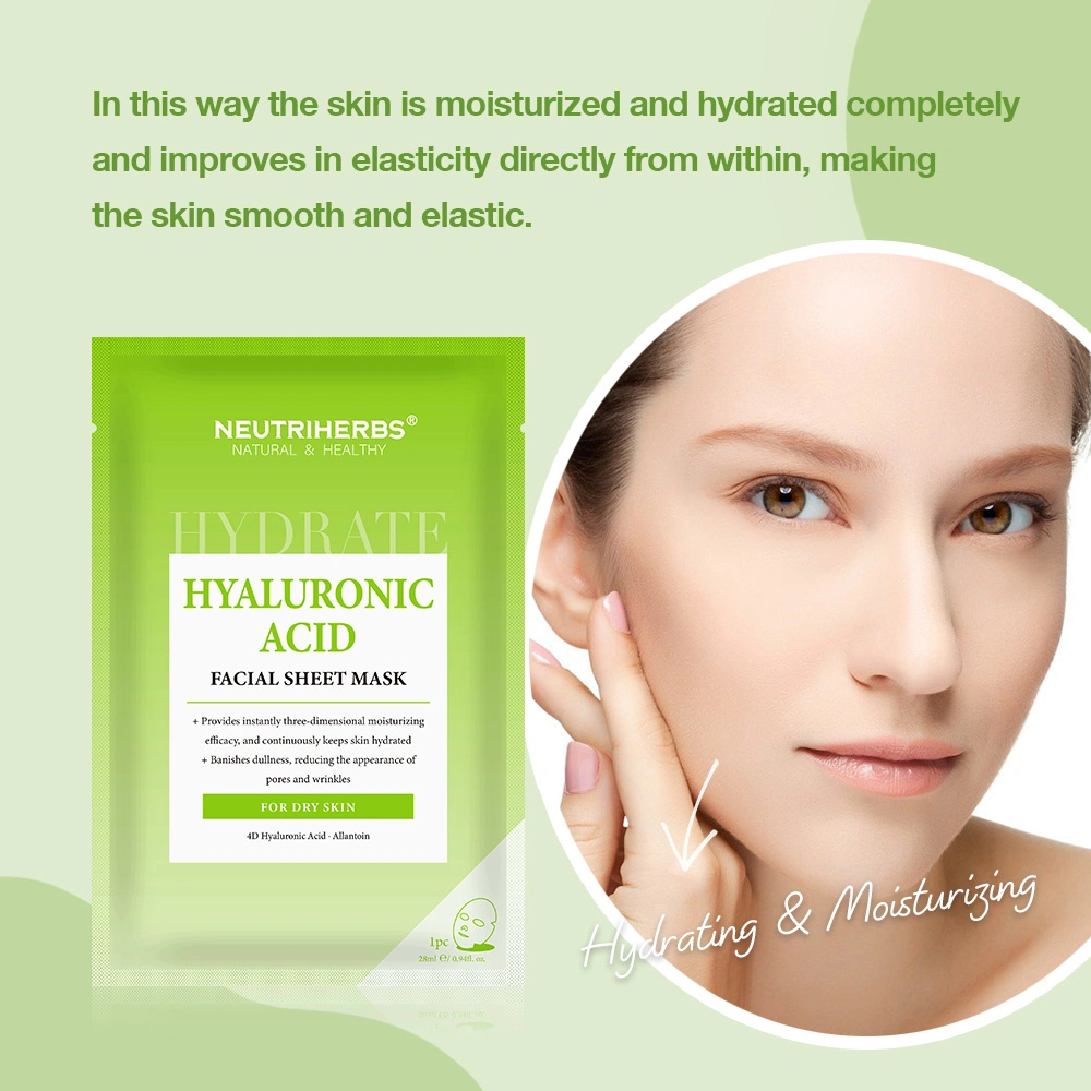 Faible prix de l'eau Hyrating Wholeale verrouillage Masque facial d'acide hyaluronique feuille