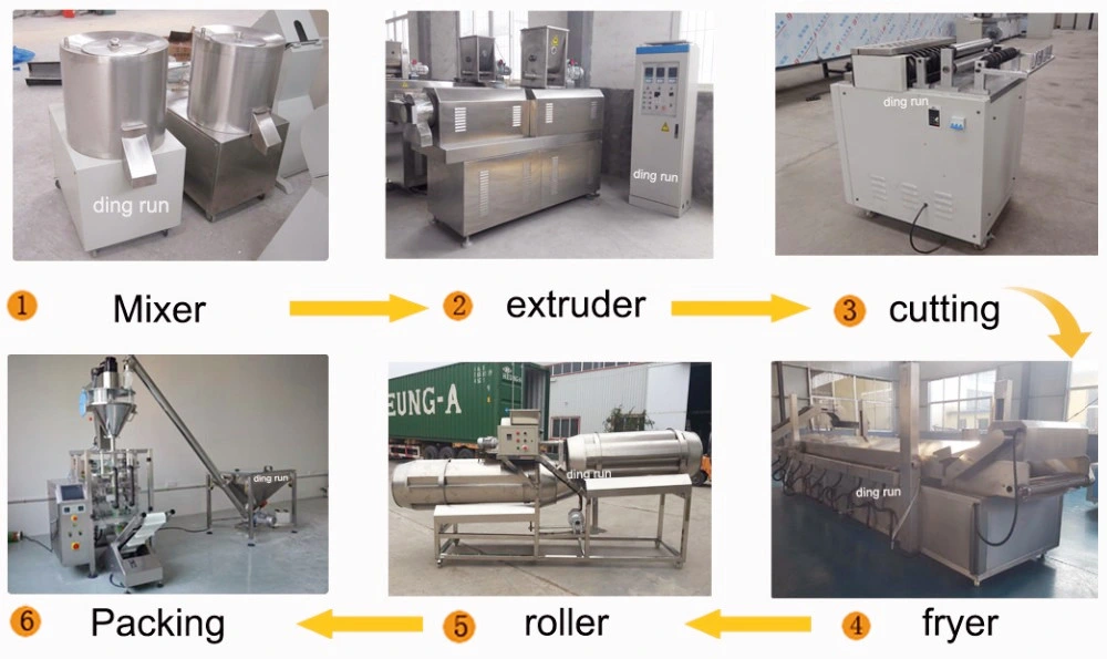 Máquina de comida de bocadillo de 3D de maíz totalmente automática de alta velocidad Línea de producción