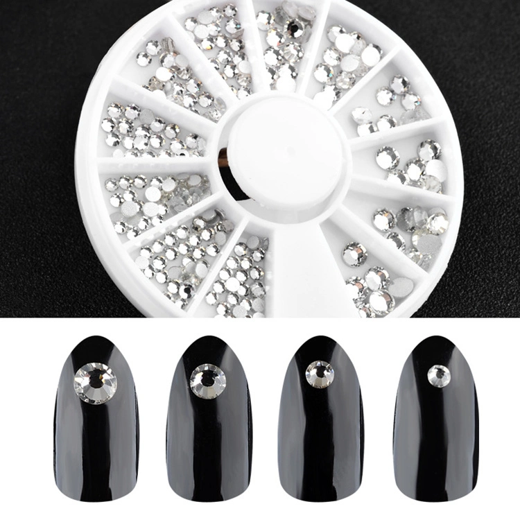 Nail Jewelry Rhinestone Jewelry Disc Nail Ornament Flat White Diamond