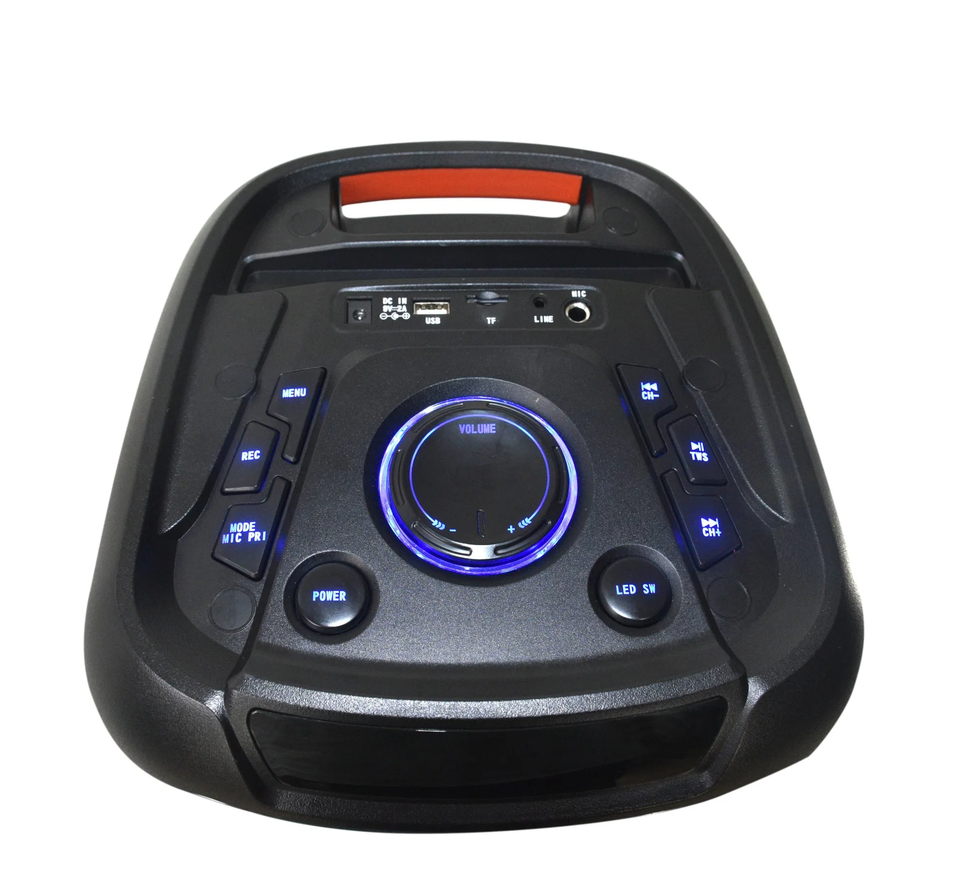 سماعة خارجية مزدوجة محمولة 8 بوصة صوت جهير لاسلكي مع صوت مرتفع كاريوكي مع Bluetooth® ومصباح بارد