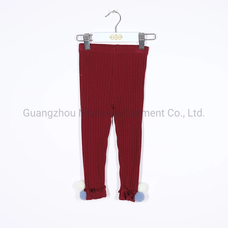 Casual Winter Comfortable Baby Kids Girls Ribbed Cotton Leggings Clothing