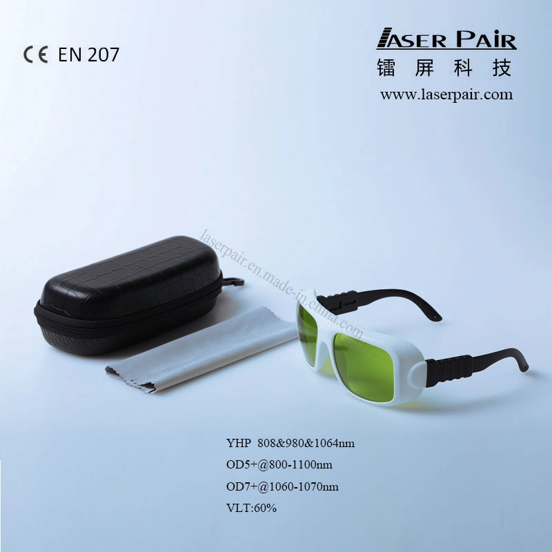 Lunettes de sécurité laser 808&amp;980&amp;1064nm, lunettes de sécurité laser avec le châssis 36, protéger : 800-1100nm Longueur d'onde, l'application : Lasers dentaires, les Diodes, ND : YAG