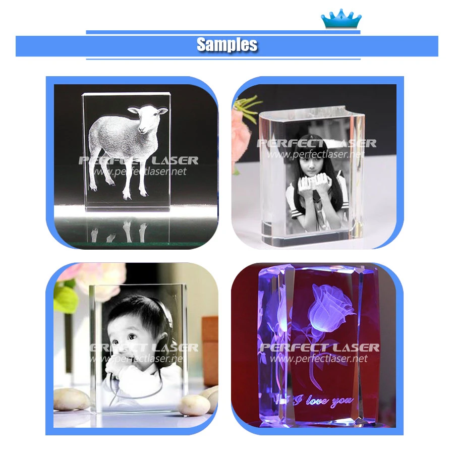 3D LED Crystal Cube/Trophy/Keychain/Craft Gift/Glass Ball with CCD Camera Human Portrait Photo Inside Subsurface CNC Laser Engraver Engraving Machines Price