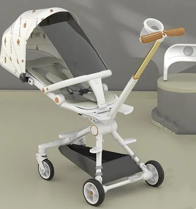 Multi-Functional Baby Roller with Dinner Plate Ultra Lightweight Folding Baby Trolley Baby Can Sit and Lie Baby Car More Safer