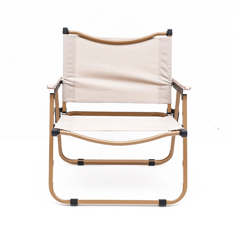 Custom Logo silla portátil de cojín de madera aluminio tubería al aire libre Camping Silla plegable