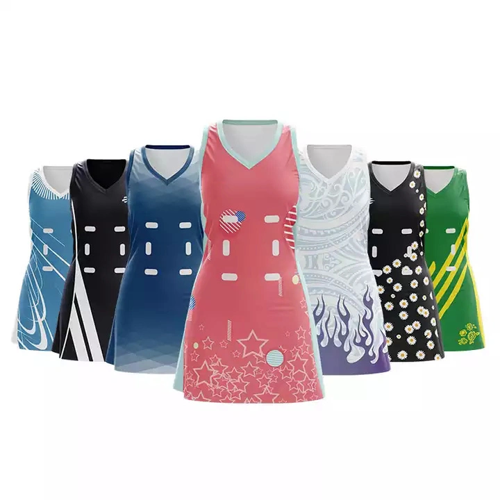 OEM Custom Made Sublimation Netball A Line Dresses Sexy Sublimated Netball Jersey Uniform