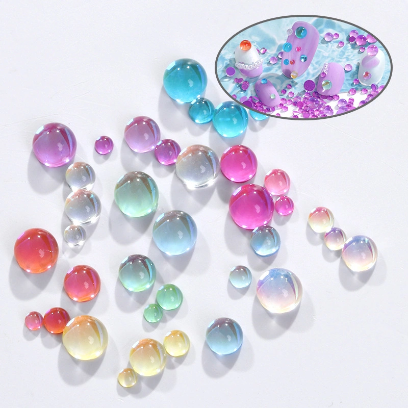 Hot Sales Colorful Clear Round Flat Back Mixed Mi Series Nail Art Crystal Mermaid Beads Rhinestone Accessories