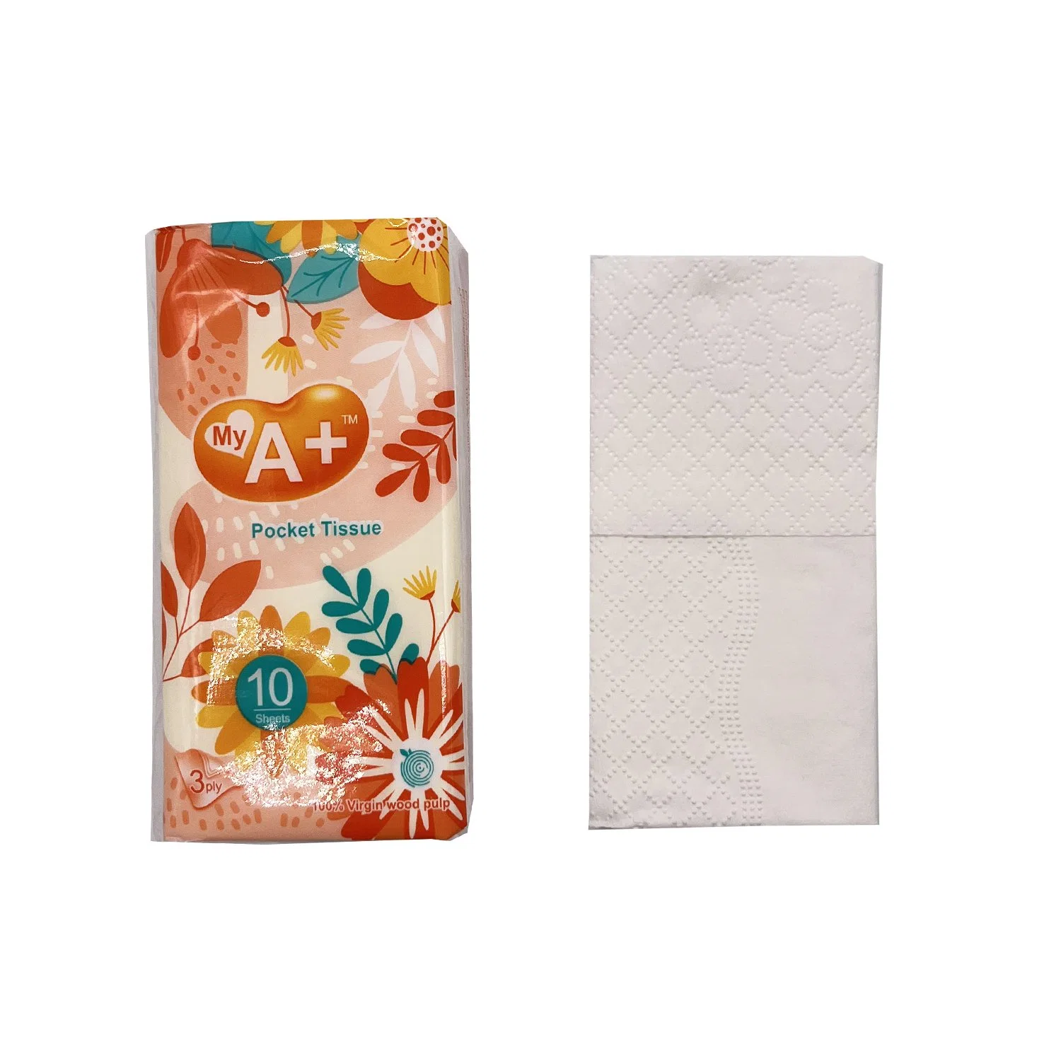 100% Virgin Wood Pulp 3ply Handkerchief Tissue OEM Customized Brand Pocket Tissue Paper