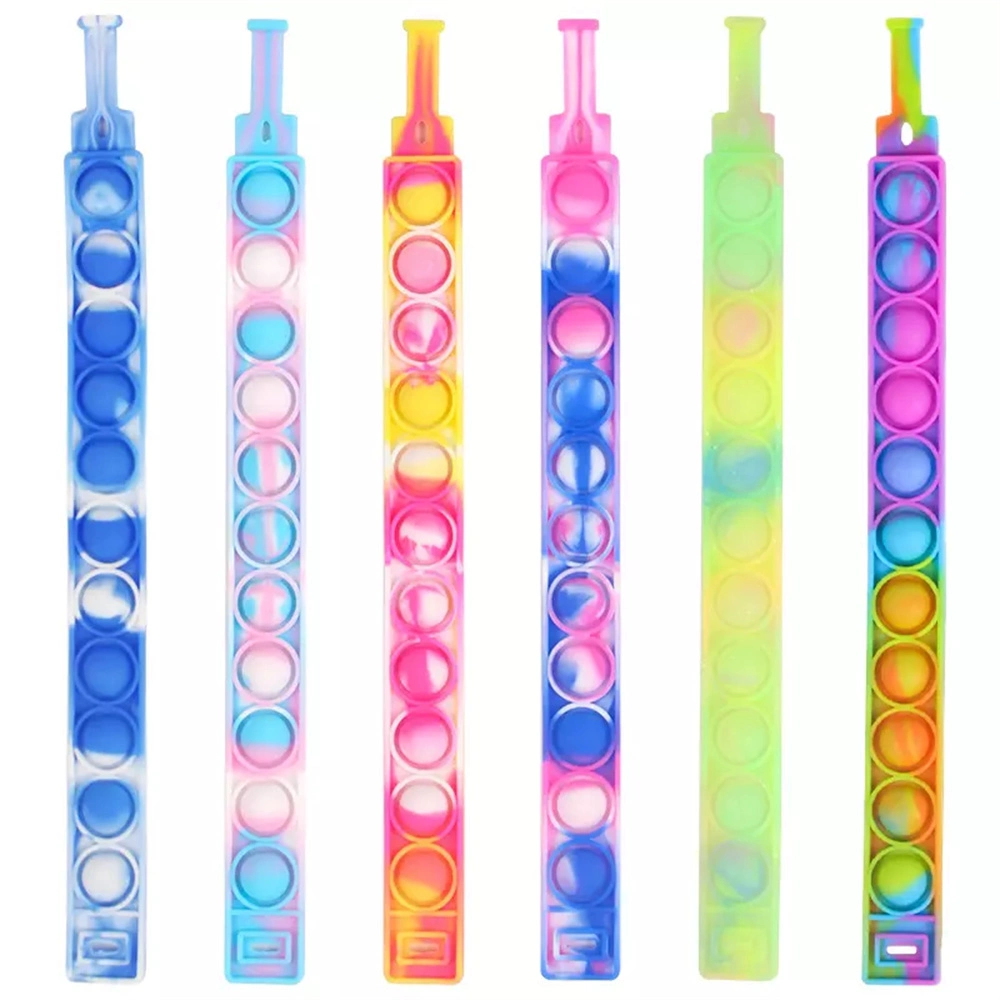 New Stress Relief Popping It Silicone Push Bubble Squeeze Sensory Fidget Toy Popit Bracelets