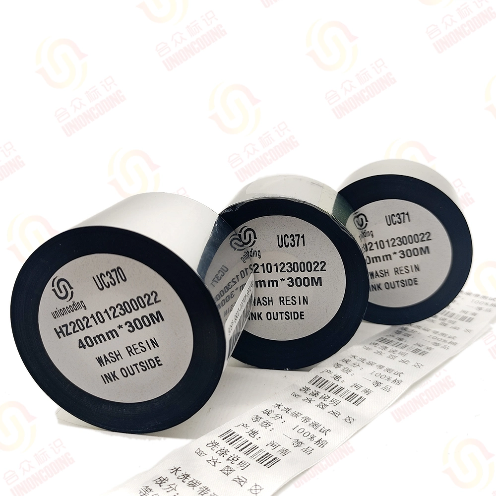 40mm*300m Great Quality Cloth Nylon Satin Label Printed Anti-Scratch Wash Care Resin Ribbon