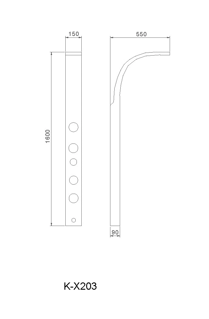 Stainless Steel Shower Panel K-X204