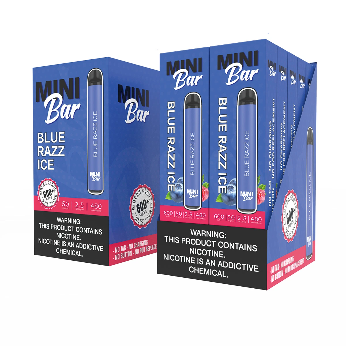 Mini Bar VAPE 2,5ml Ejuice desechable VAPE 600puffs Cigarrillos electrónicos desechables