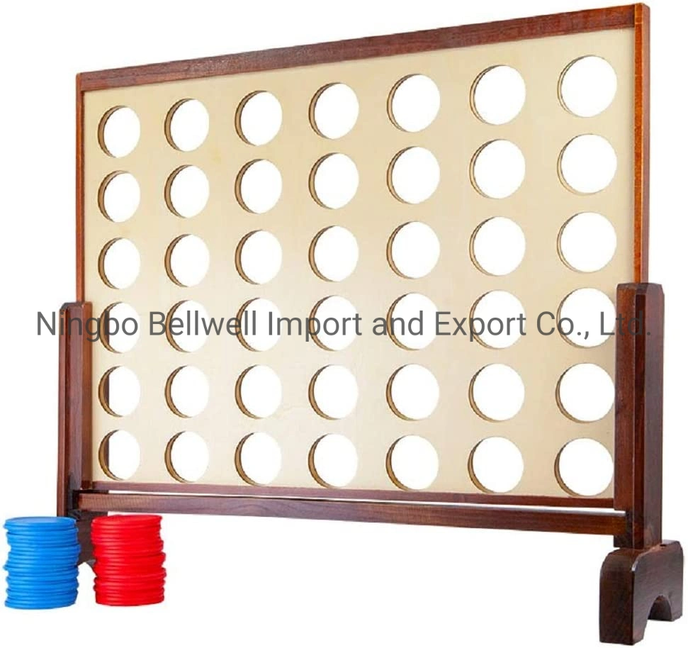 High quality/High cost performance  Four in a Row Wood Game for All Ages with Color Box