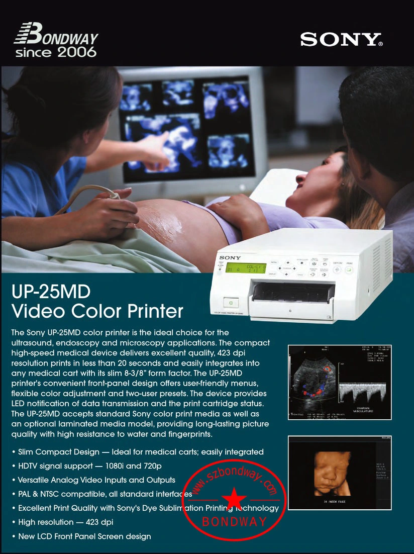 Sony Analog Video Printer, up-25MD, Thermal Color Video Printer for Ultrasound Scanner, A6 Paper Size