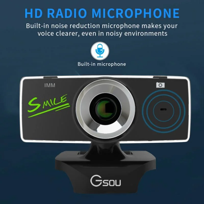 USB 2.0 HD Webcam Camera with Mic Microphone for Computer PC Laptop Tab Conference Webcast