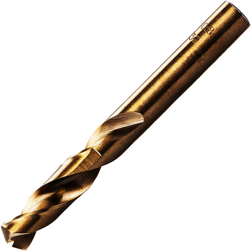 Cobalt Screw Machine Stub Drill Bit Bronze 135 Deg Split Point