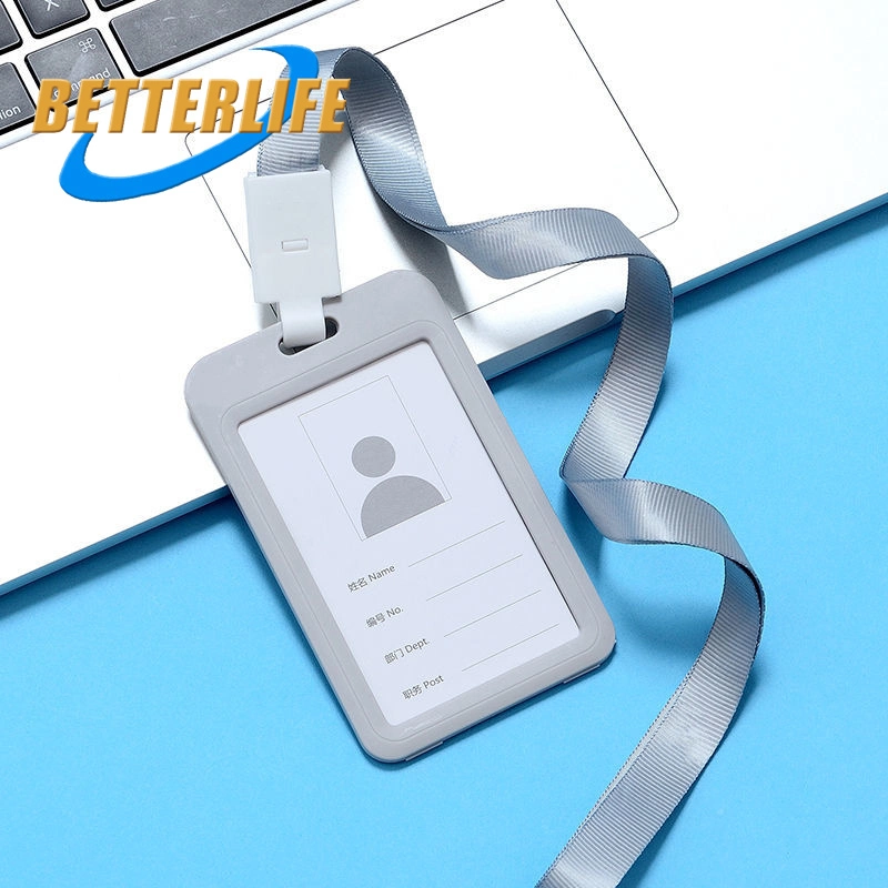 Vertical Rigid ID Card Badge Holder Hard Plastic PS Material 2 Card Slots Crystal Clear Transparent