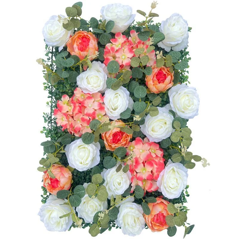 40*60cm Silk Rose Artificial Flower Wall Panels for Backdrop Wedding Wall