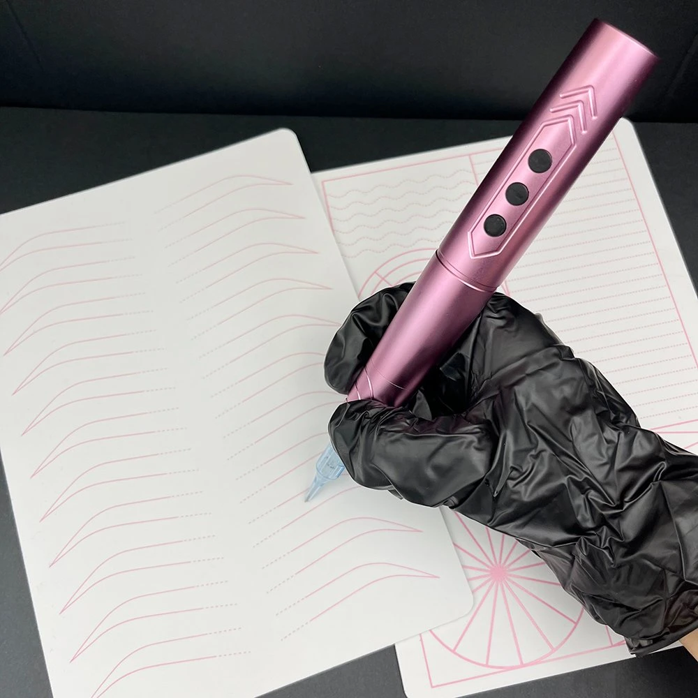 Design novo personalizado dupla lateral rosa linha silicone sobrancelha tatuagem Pratique a pele para o treinamento Microblading