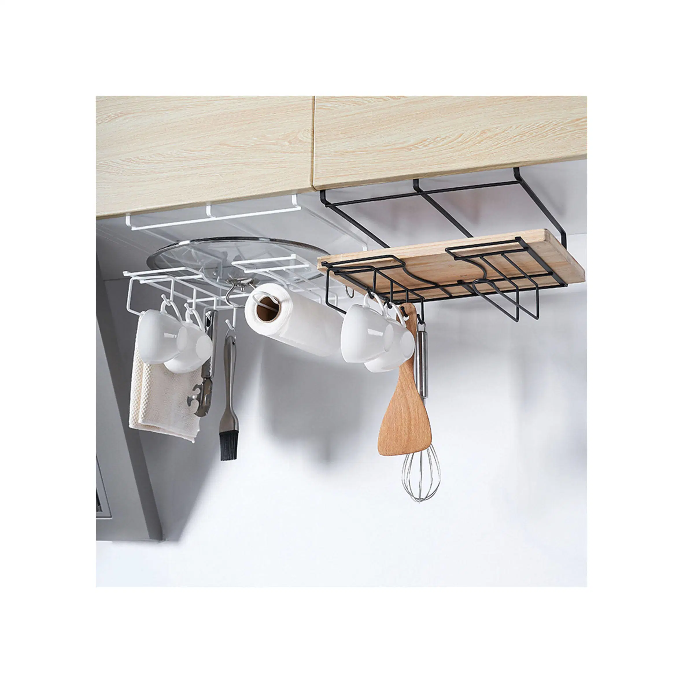 Cabinet Door Hanging Rack Basket Wall-Mounted Kitchen Paper Storage Rack