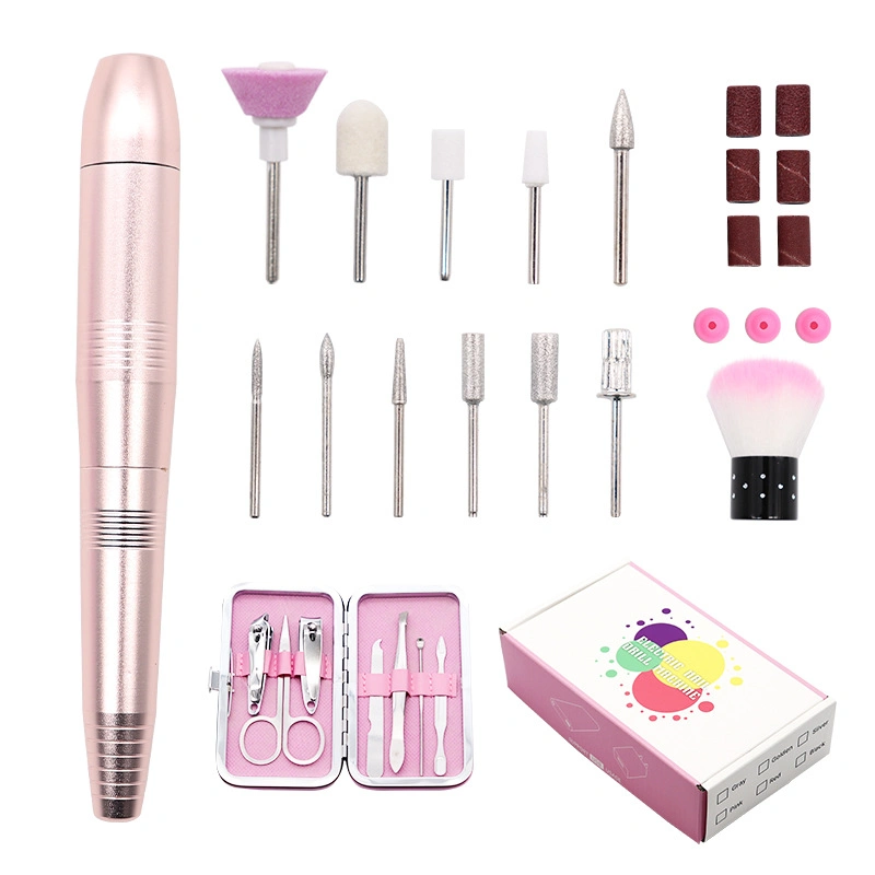 Professional Electric Mini Nail Drill Machine Pedicure Manicure Drill Bits Set 20000rpm Polishing Equipment