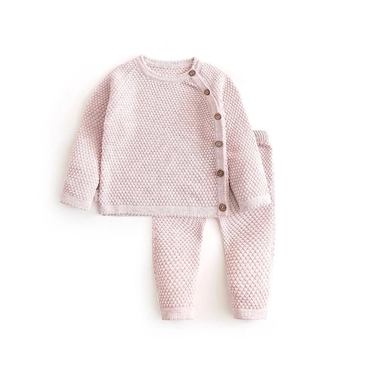 Manufacturer China Good Quality Competitive Price New Fashion Solid Color Sweater and Pants Set Children Wear Little Girls Apparel Kids Baby Sweaters