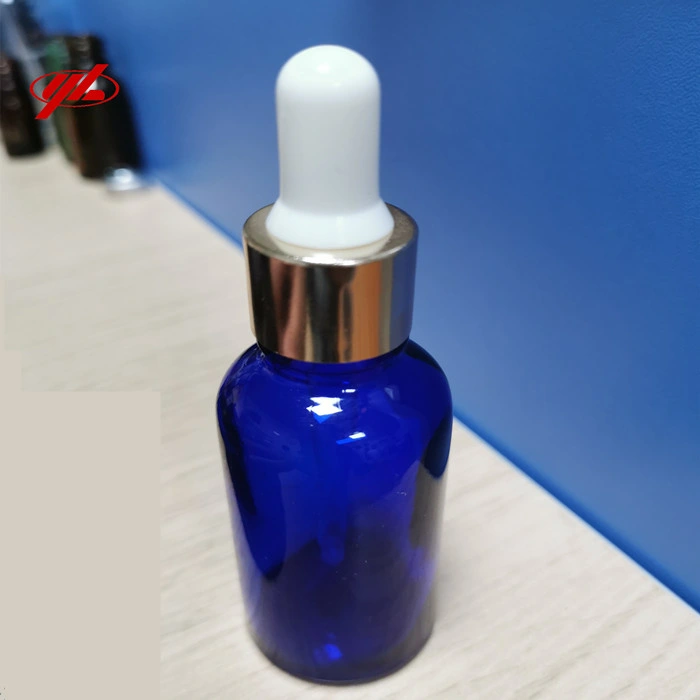 Blue Glass Bottle with Dropper