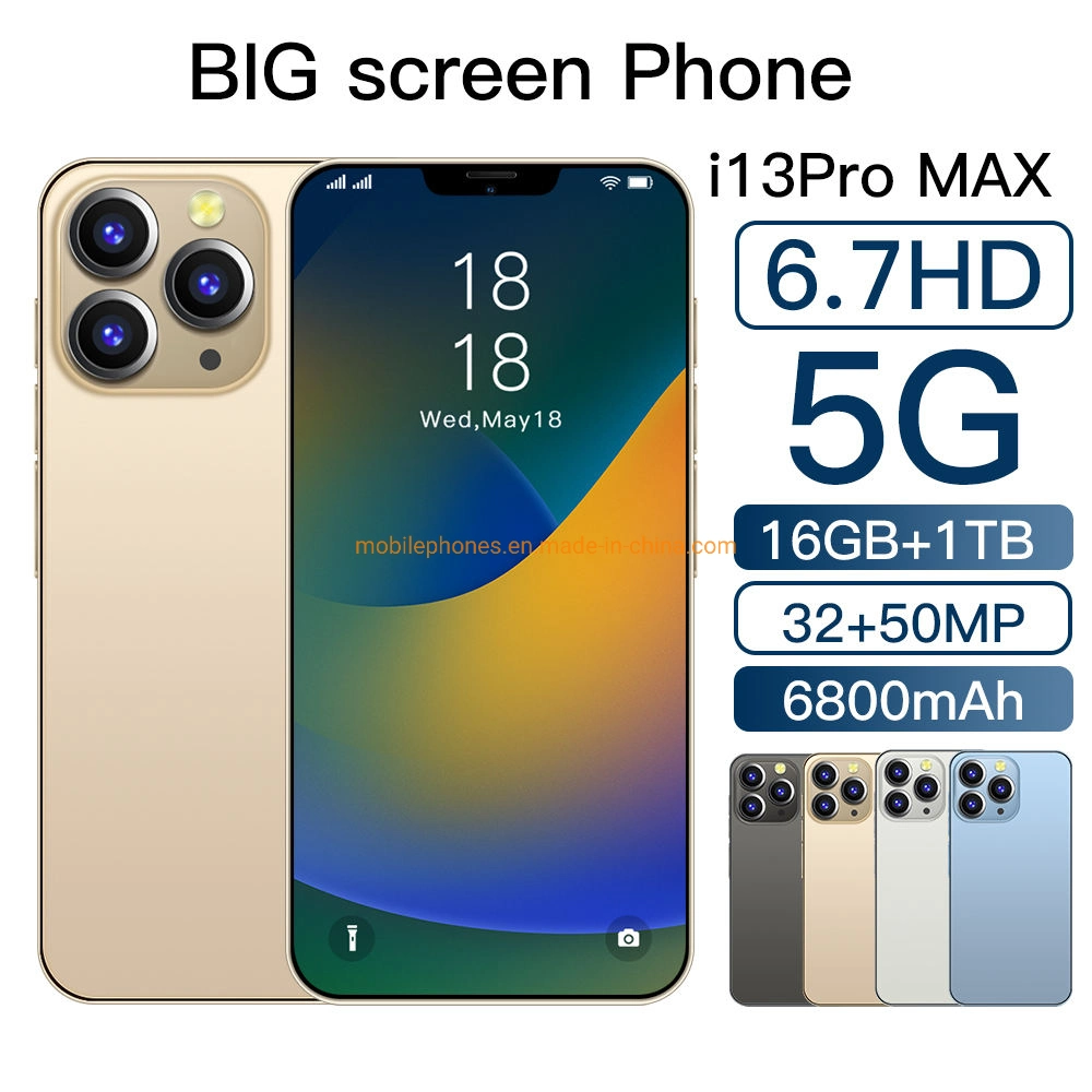 Wholesale Original I13 PRO Max cellular Android Smartphone 5g 16GB+1tb Mobile Phone for 13 PRO Max