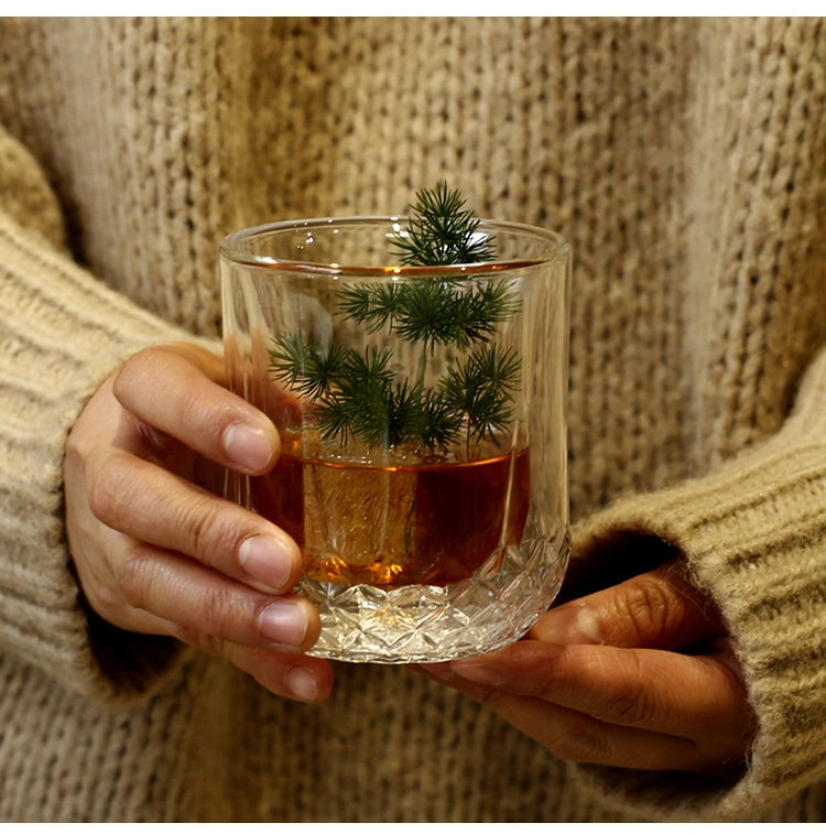 Handmade résistant à la chaleur à double paroi en verre borosilicaté tasses à café tasse à café clair des verres à vin tasses