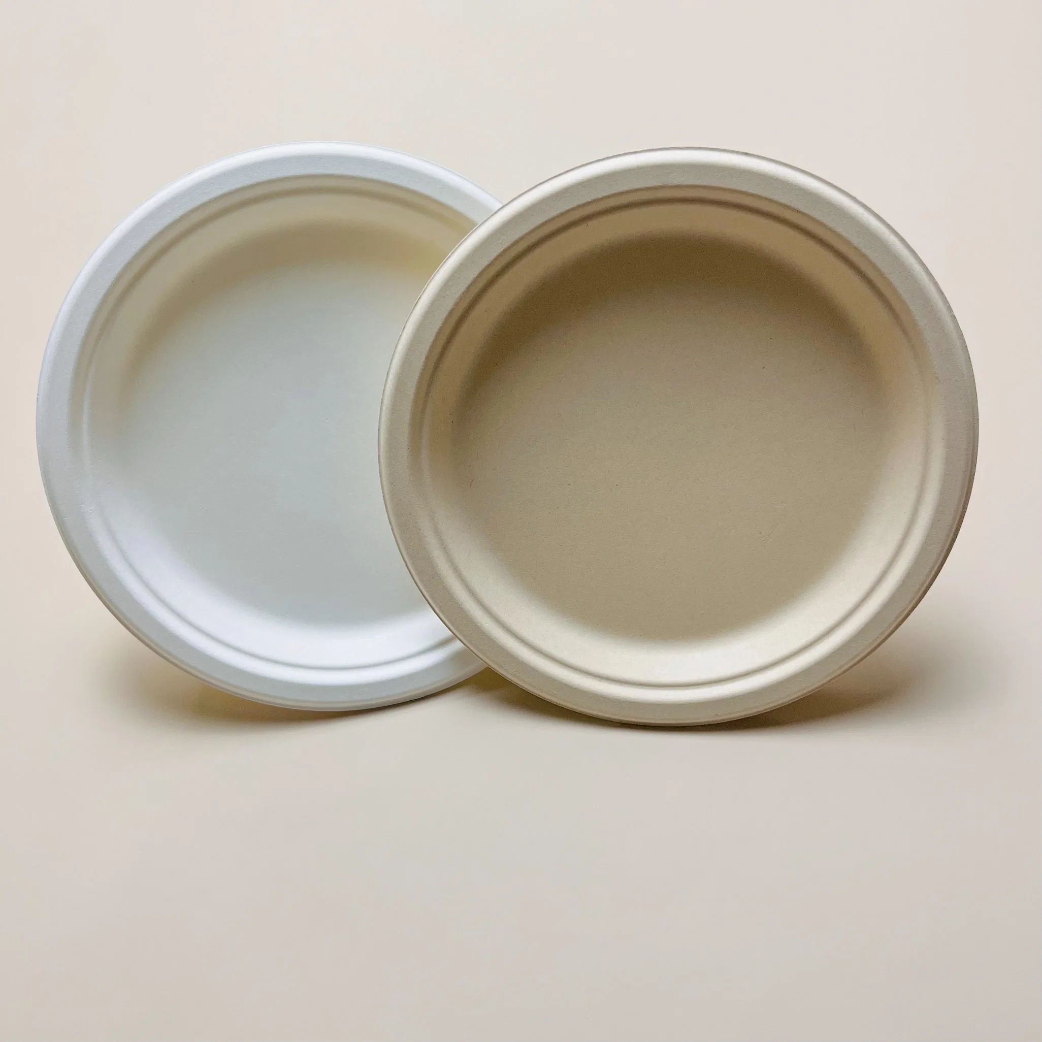 Vaisselle jetable en bagasse de canne à sucre biodégradable Vaisselle à emporter Vaisselle compostable Récipient alimentaire en canne à sucre Assiette en papier ronde jetable en fibre de pulpe