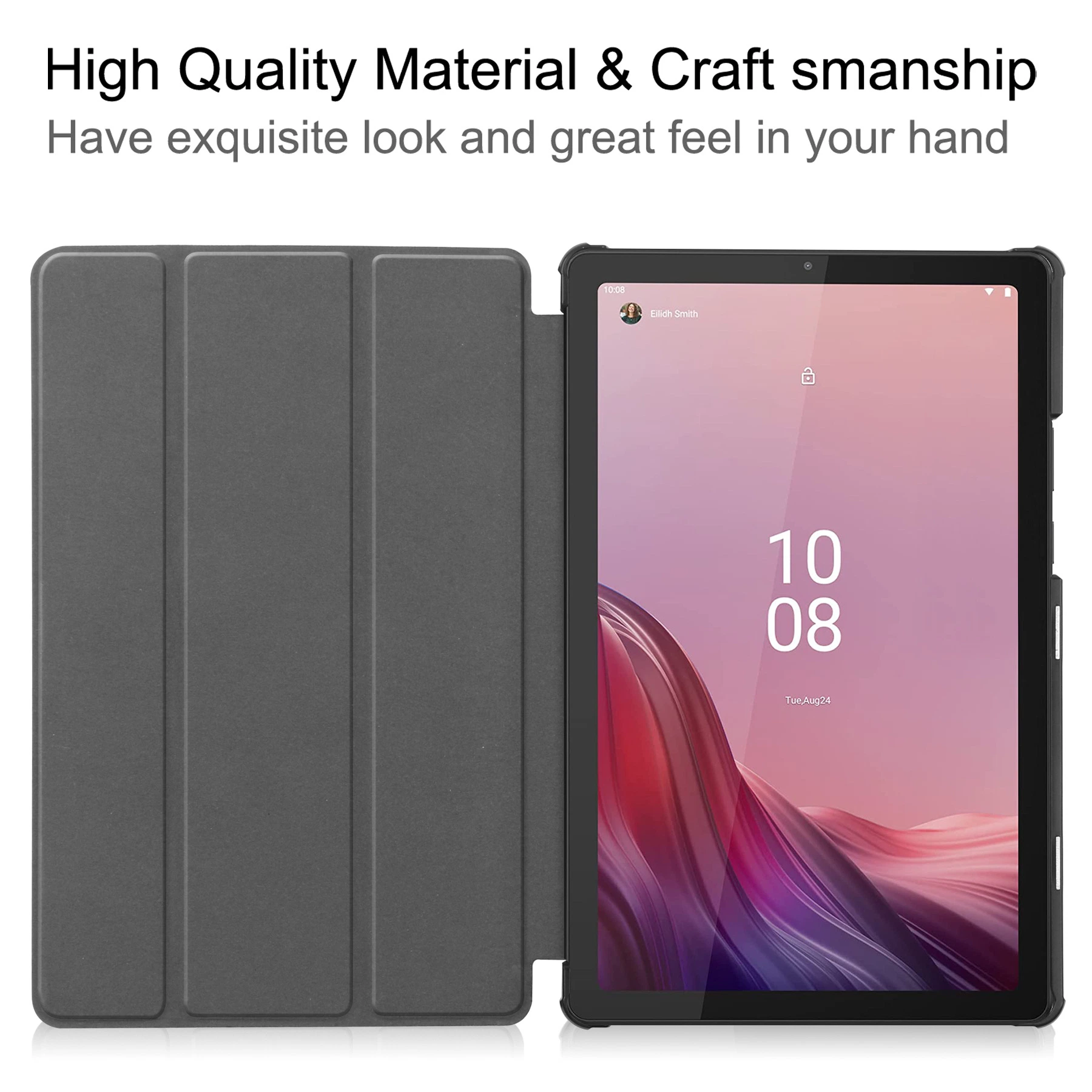 Trifold Slim Stand PU Leather Case Flip Cover Hard Shell for Lenovo Tab M9 Tb-310fu Tablet Shell